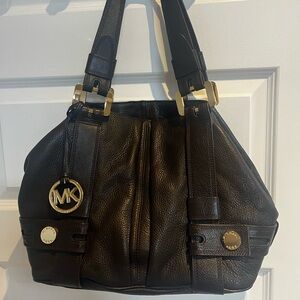 Michael Kors Black Pebbled Leather Shoulder Bag